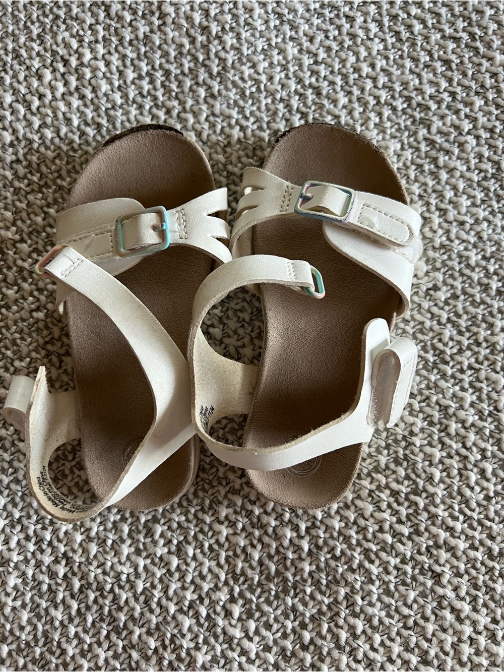 Kids Cream Adjustable Strap Sandals